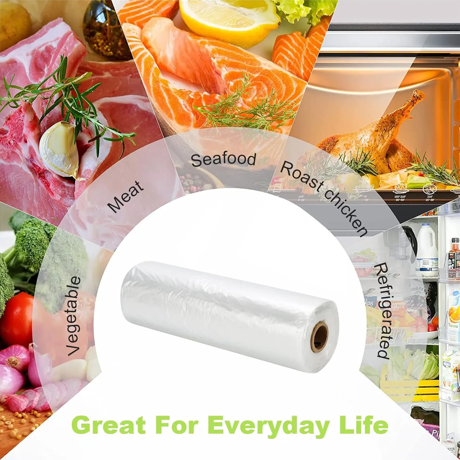 RyhamPaper 12" x 20" Food Storage Bags Plastic Produce Bag, Grocery Clear Bag for Fruits, Vegetable, Bread, Plastic Bags, Food Storage Clear Bags, 350 Bags (1 Roll)