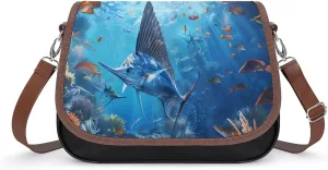 Sailfish Coral Reefs Womens Messenger Crossbody Bags Small Shoulder Handbags Purse with Adjustable Strap