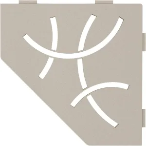 Schluter Pentagonal Corner Shelf for Tiled Walls - Curve Design, Aluminum Material, Cream Finish, 3/32” Thick Anchoring Tabs - SES2D6TSC