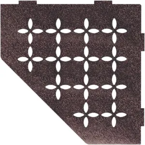 Schluter Pentagonal Corner Shelf for Tiled Walls - Floral Design, Aluminum Material, Bronze Finish, 3/32” Thick Anchoring Tabs - SES2D5TSOB