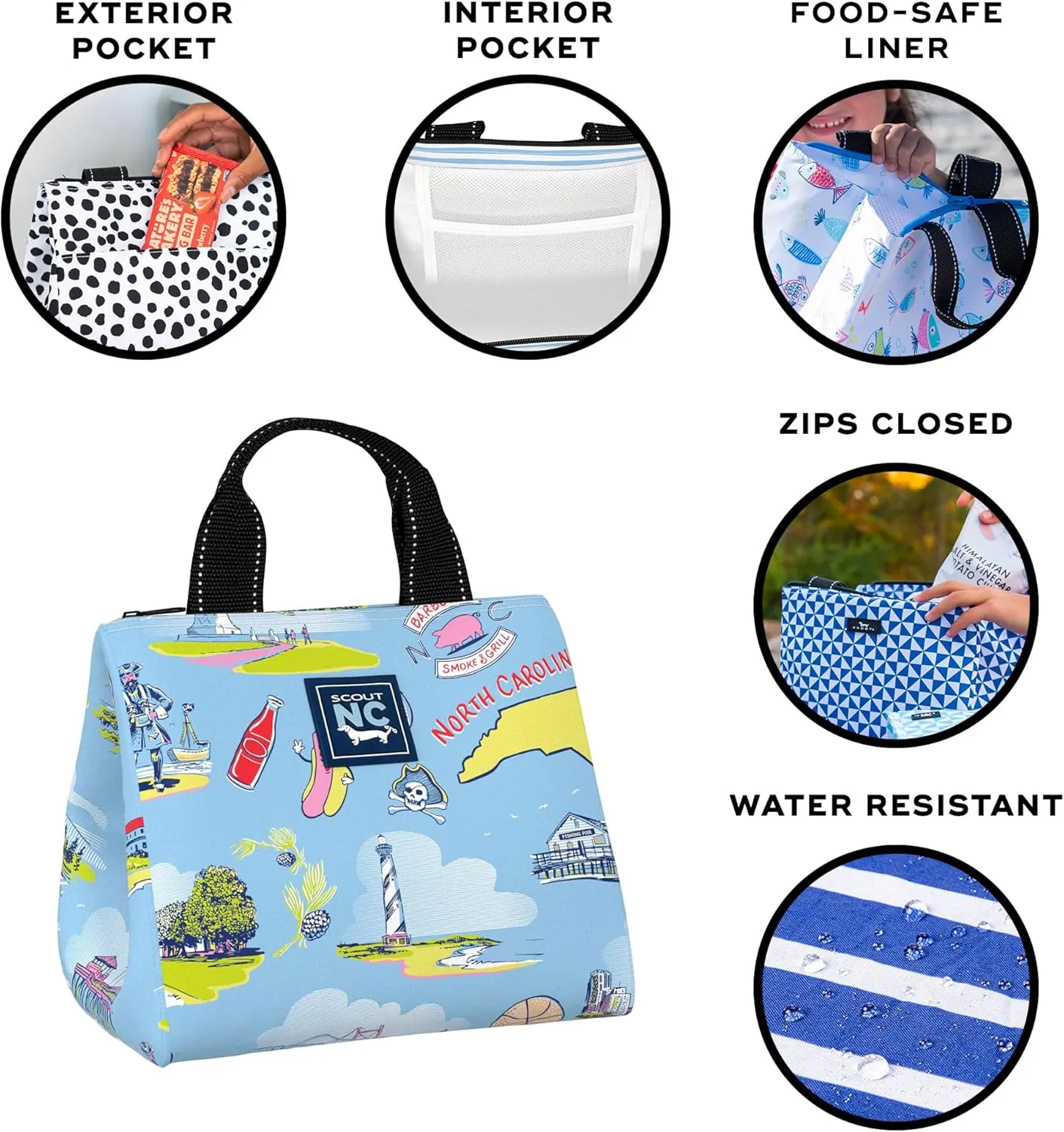 SCOUT Eloise Lunch Bag, Handbag-Inspired Design, Zip Closure and Outside Pocket