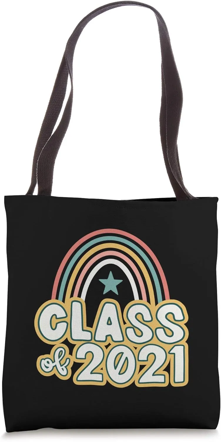 Seniors | Retro Boho Rainbow | Class of 2021 Tote Bag