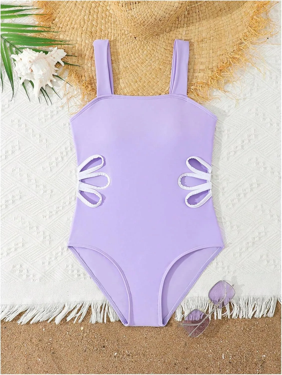 SHENHE Girl's Colorblock Cut Out One Piece Swimsuit Beach Sports Swimwear Bathing Suit