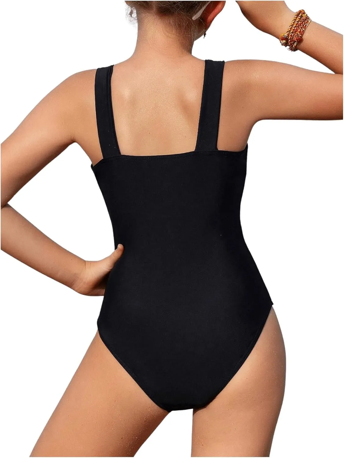 SHENHE Girl's Colorblock Cut Out One Piece Swimsuit Beach Sports Swimwear Bathing Suit