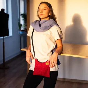 SIDEKICK 100% Organic Merino Wool Sacoche Shoulder Bag (8.5”x7.3”) (OC Thread, YKK Zippers, Hemp Shoulder Strap, 99.9% Biodegradable)