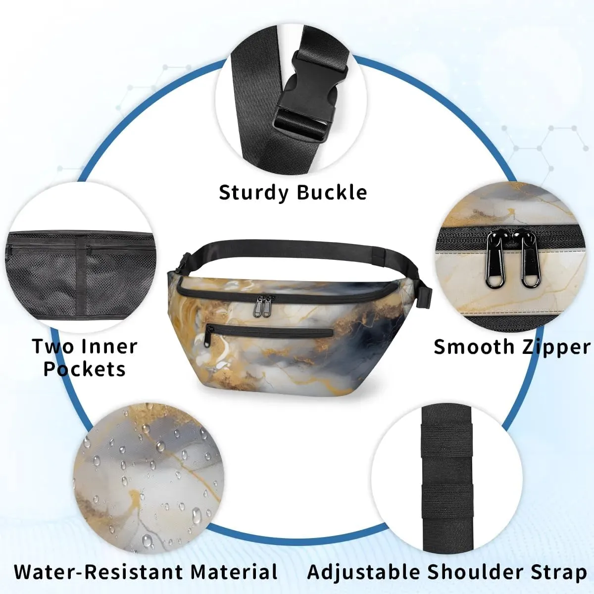 Sky Marble Sling Bag Crossbody Backpack Chest Daypack for Women Sport Travel Hiking Casual Bag Multipurpose Waist Pack With Zipper Closure Adjustable Strap Shoulder Bag