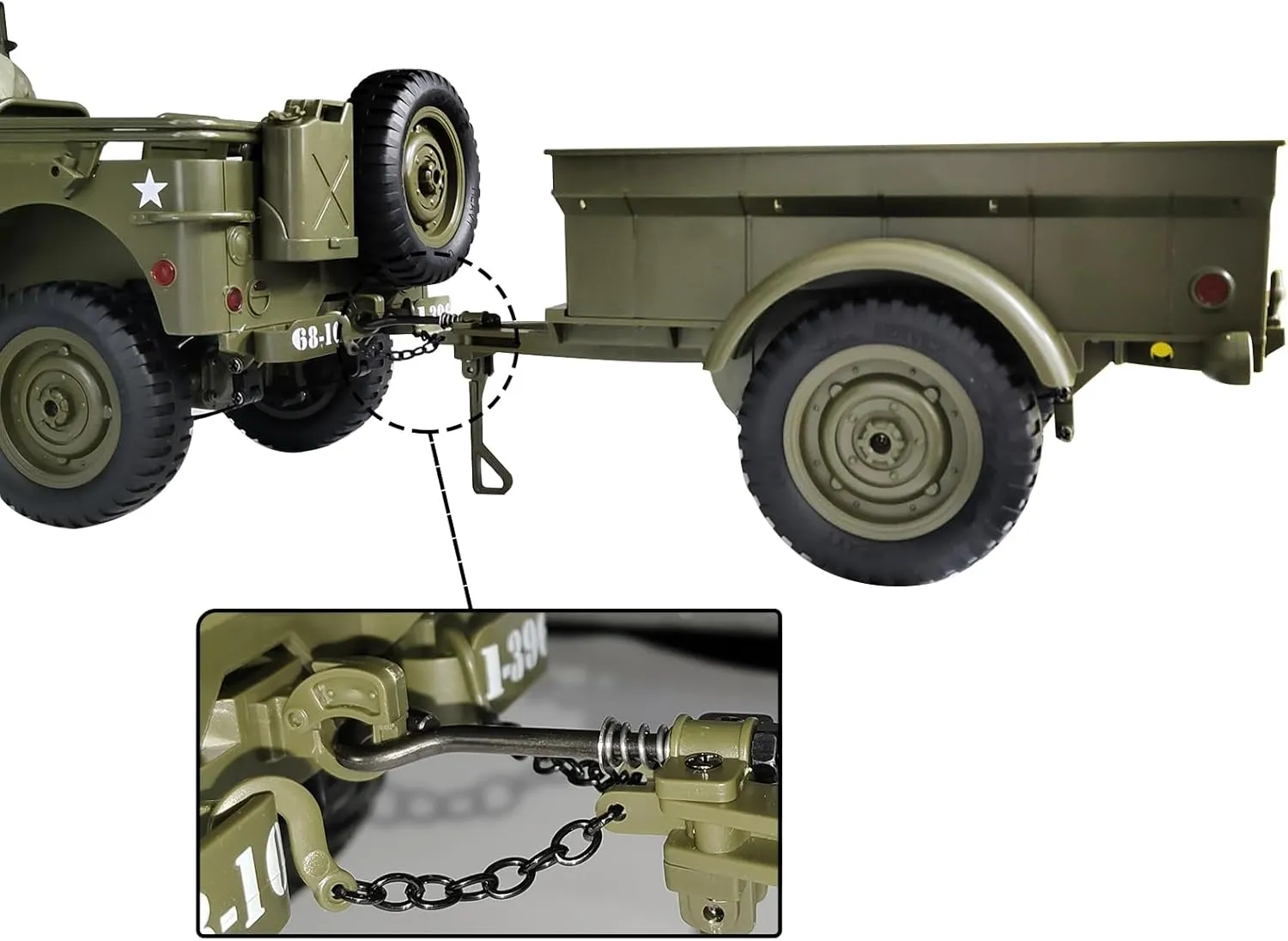 Skymaker RC Cars Accessory for 1/12 RC Crawler RC Trucks Parts for C8815 & 1/12 Trail Truck Utility Trailer Olive-Green (Trailer)