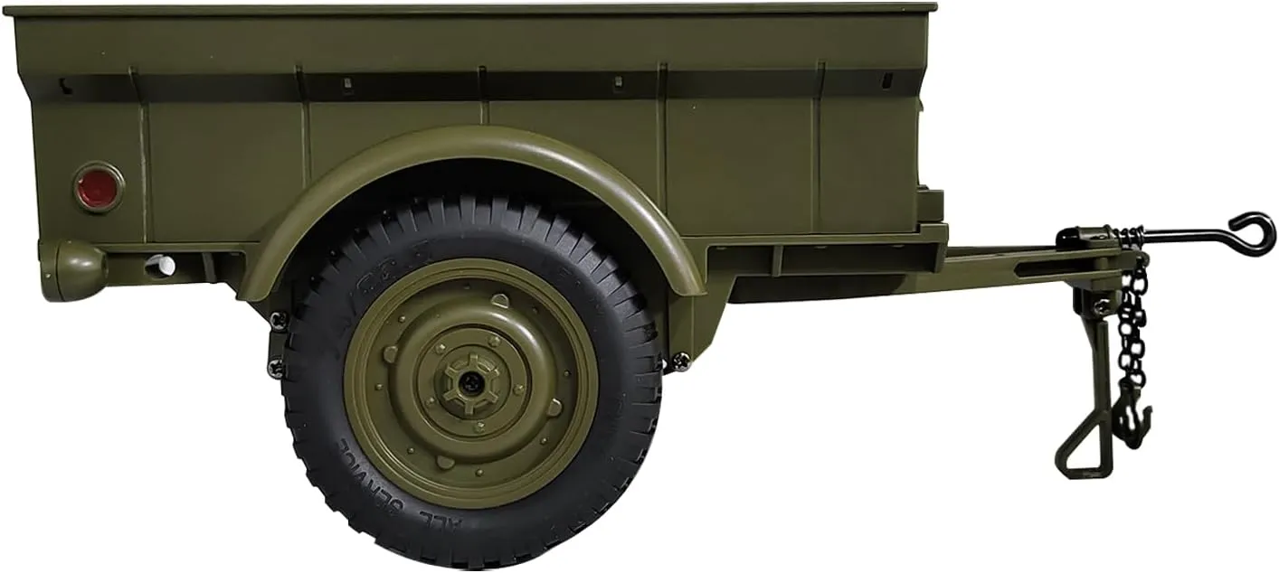 Skymaker RC Cars Accessory for 1/12 RC Crawler RC Trucks Parts for C8815 & 1/12 Trail Truck Utility Trailer Olive-Green (Trailer)