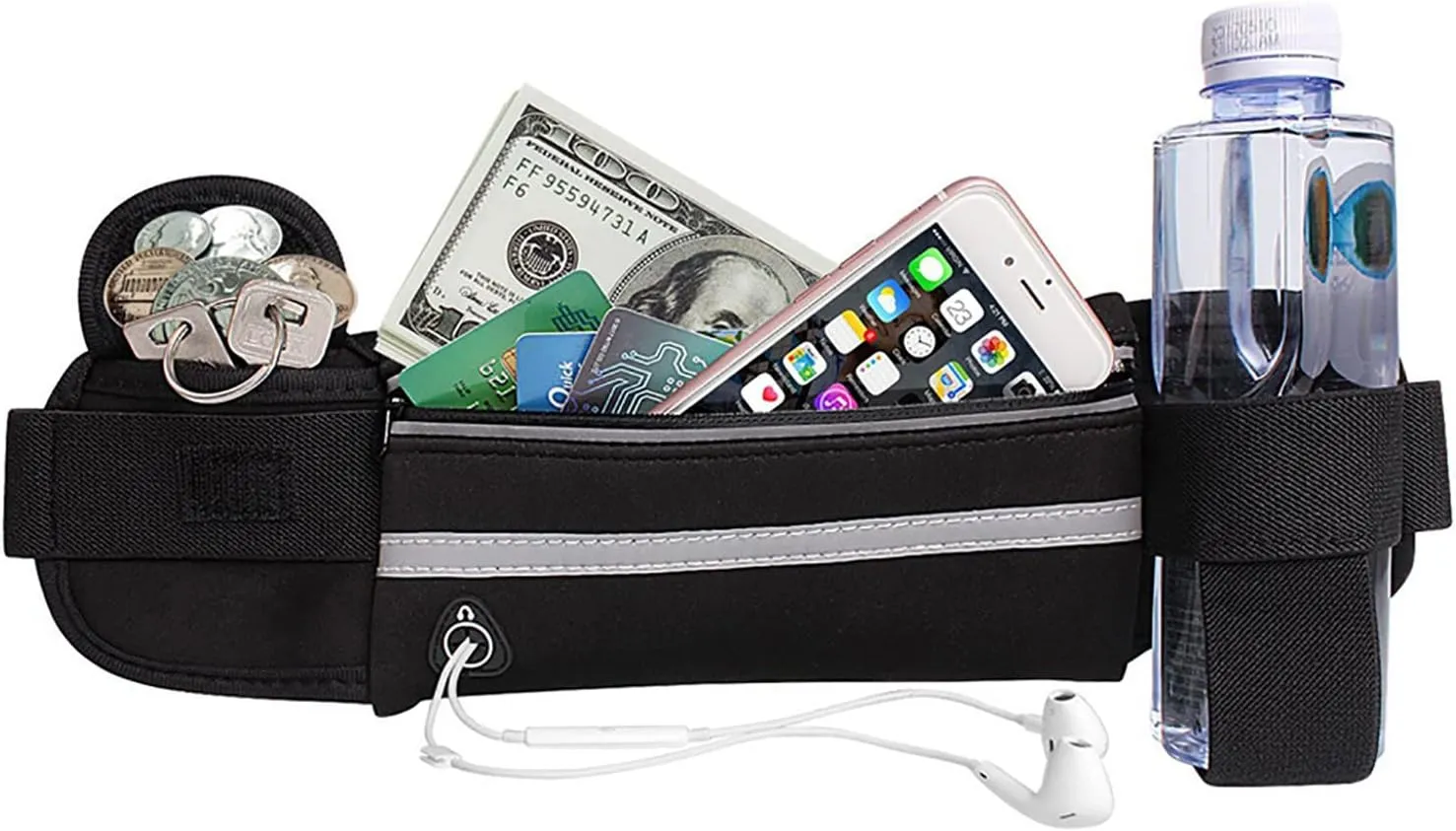 Slim Running Belt, Waterproof Fanny Pack for Men,Phone Holder for Running,Reflective Waist Bag,Runners Belt Pouch,Money Belt,Waist Pack for Camping Running Workout Travel