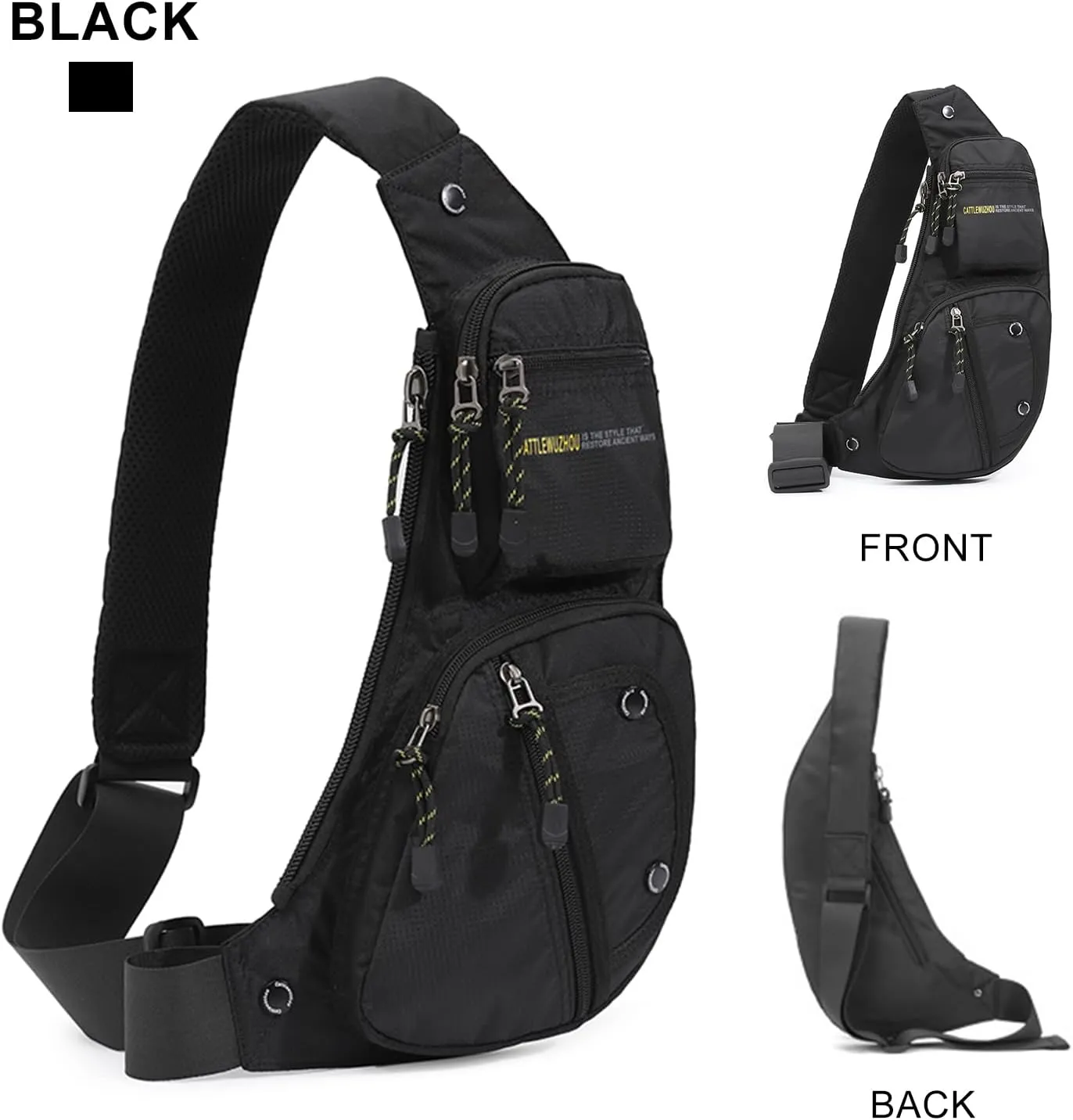 Sling Bag Chest Shoulder Backpack Crossbody Bags Casual Daypack for Men,Multipurpose Cross Body Chest Bag