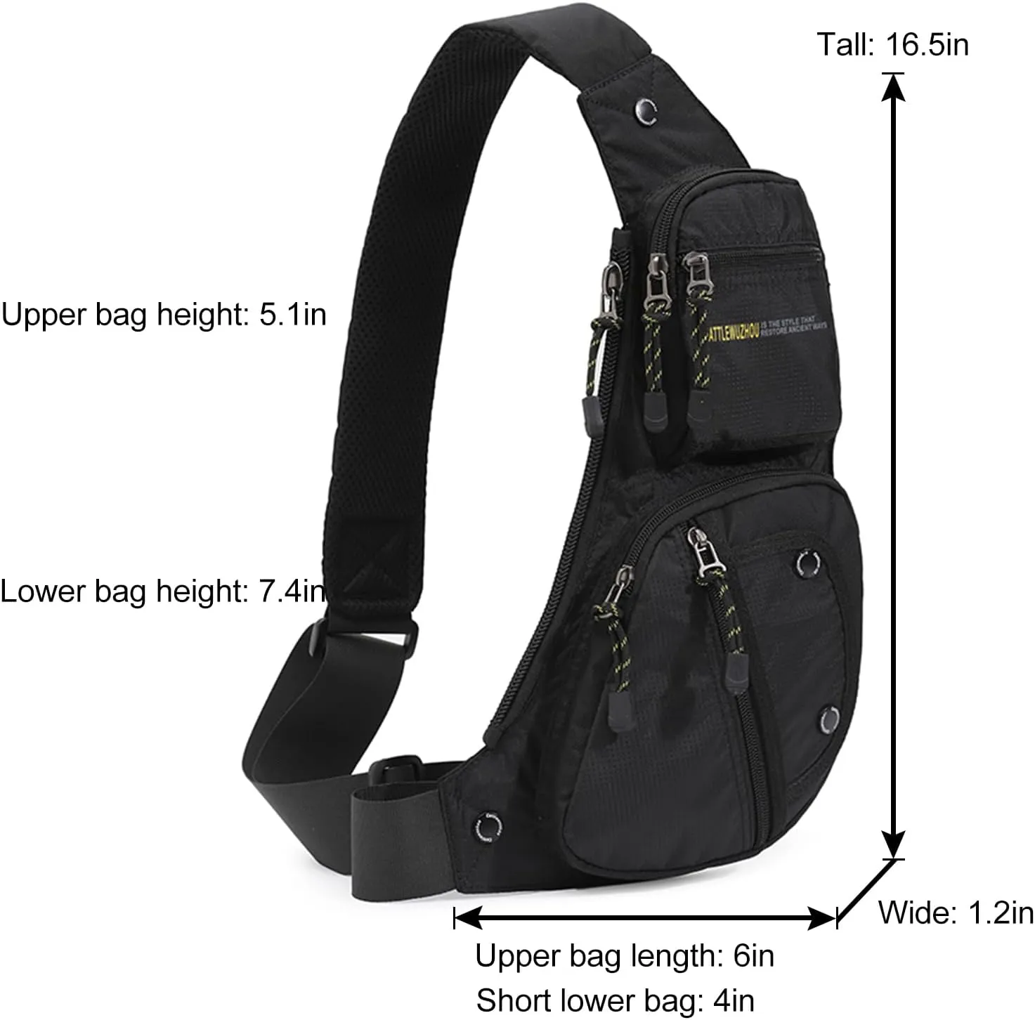 Sling Bag Chest Shoulder Backpack Crossbody Bags Casual Daypack for Men,Multipurpose Cross Body Chest Bag