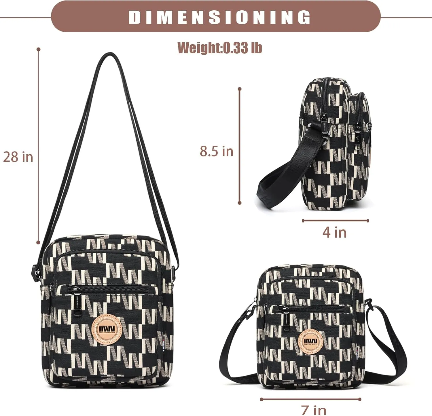 Small Messenger Bag for men - Crossbody Bag Mens Shoulder Bag Canvas Purse for Business Office Work Travel