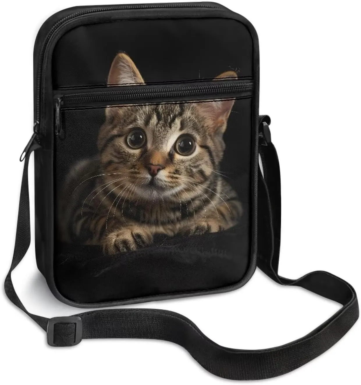 Small Messenger Bag for Women ＆ Men Mini Adjustable Crossbody Shoulder Bag with Zipper Portable Travel Cute Purse