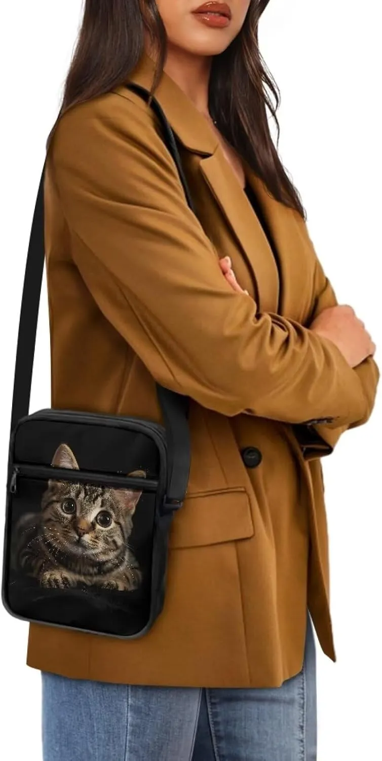 Small Messenger Bag for Women ＆ Men Mini Adjustable Crossbody Shoulder Bag with Zipper Portable Travel Cute Purse