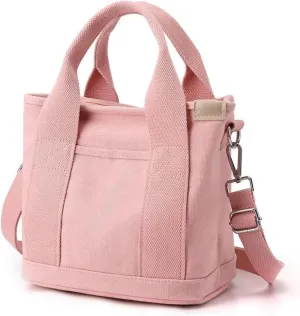 Small Tote Bag with Zipper, 2024 Canvas Multi-Pocket Crossbody Bag Shoulder Bag Satchel Hobo Bag Messenger Bag