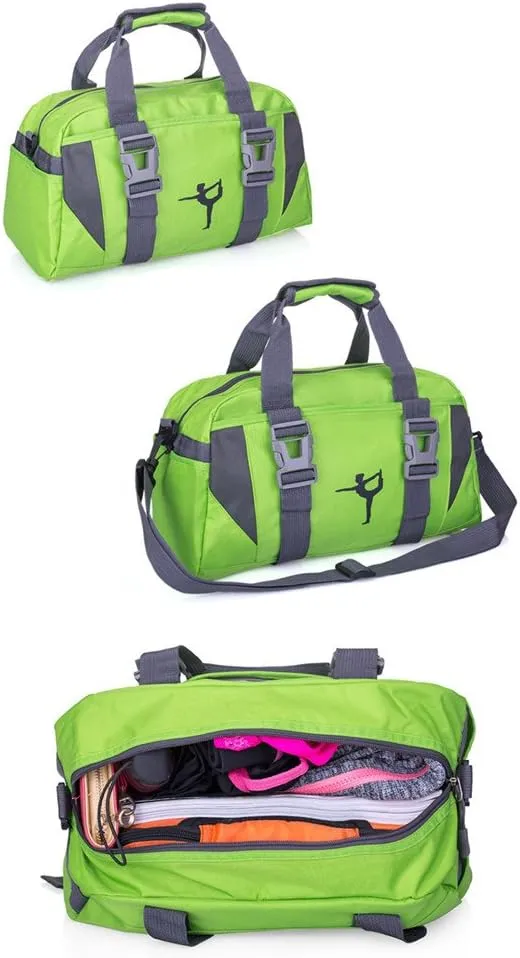 Small/Large Dance Duffle Bag For Girls Sport Gym Bags For Women Yoga Bag (Green, Large)