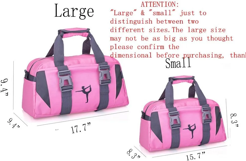 Small/Large Dance Duffle Bag For Girls Sport Gym Bags For Women Yoga Bag (Green, Large)