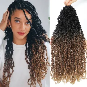 SOKU Passion Twist Crochet Hair 20" - 8 Packs Pre Twisted Senegalese Yanky Twist Crochet Hair Ombre Brown Honey Blonde Majesty Pre-looped Synthetic Dreadlocks Bohemian Locs for Women