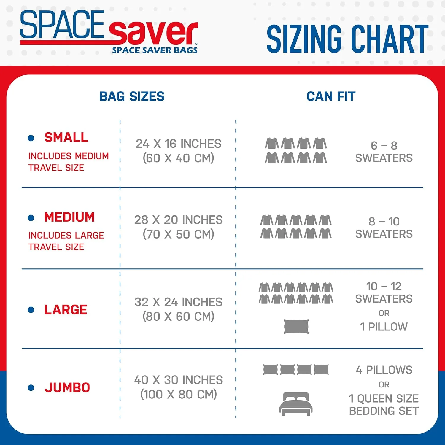 SpaceSaver Vacuum Storage Bags - Clothes Storage Bag Vacuum Pack - Space Saver Vacuum Storage Bags for Clothes Storage, Vacuum Bags for Bedding - Vacuum Bags for Clothes - with Pump (MEDIUM 8-Pack)