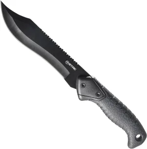 STAK 11801 Bowie Knife, 13" Fixed Blade Knife for Camping, Hunting, and Survival Tasks, 7 Inch 420 Stainless Steel Blade with Serrated Edge, TPR Handle, and Quick Release Sheath
