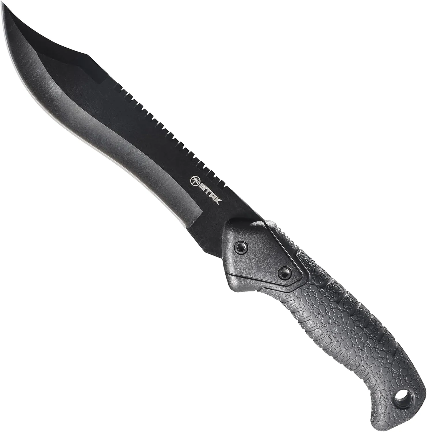 STAK 11801 Bowie Knife, 13" Fixed Blade Knife for Camping, Hunting, and Survival Tasks, 7 Inch 420 Stainless Steel Blade with Serrated Edge, TPR Handle, and Quick Release Sheath