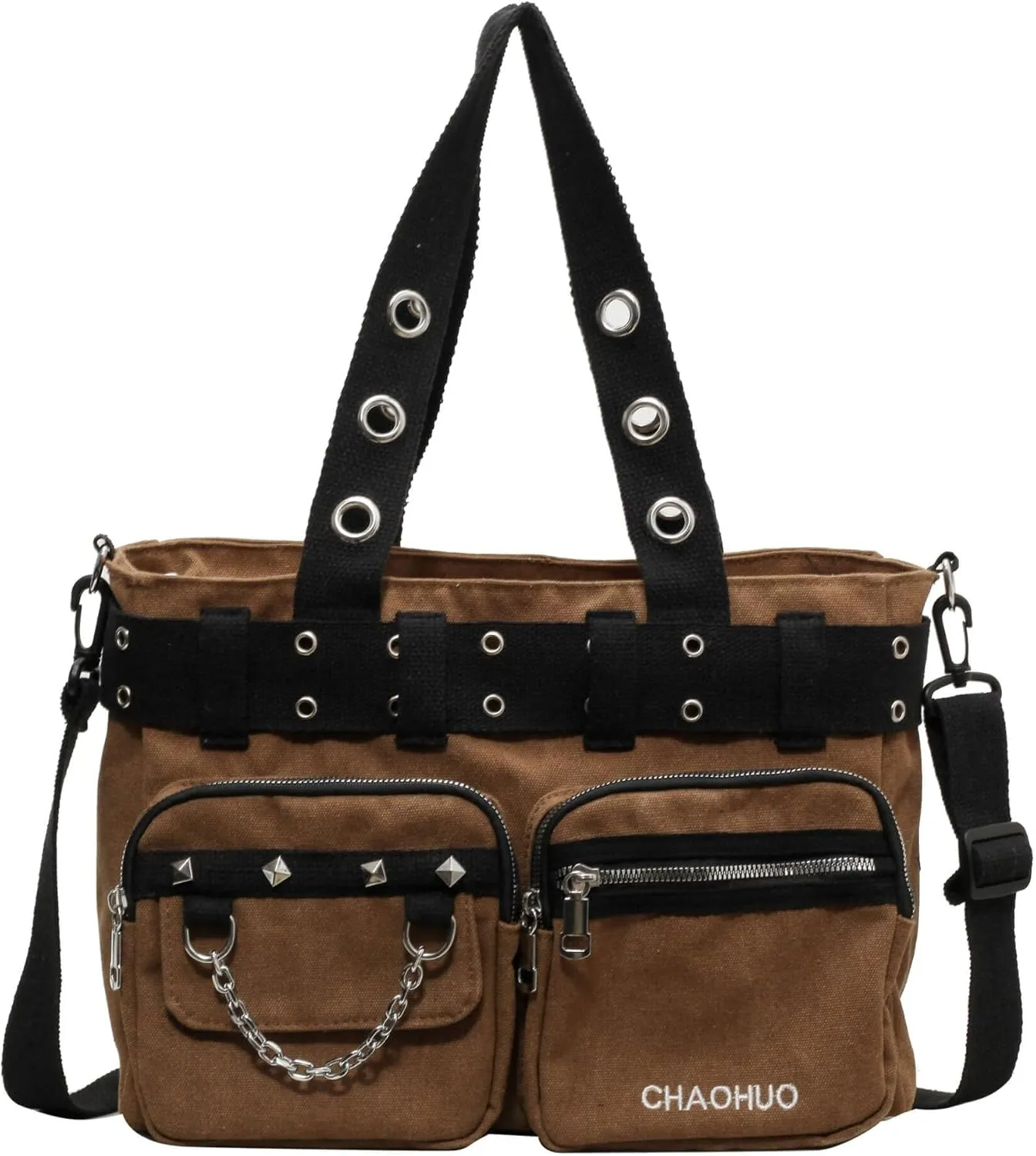 Steampunk Goth Messenger Bag, Fashion Punk Gothic Shoulder Bag