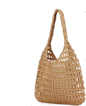 Straw Hobo Bag Women Tote Bag Summer Vacation Beach Handbags Boho Bohemian Hollow Shoulder Bags