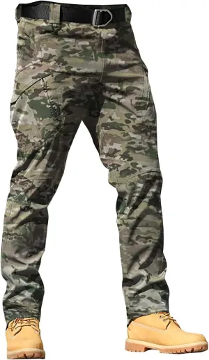 Stretch Tactical Pants for Men Water Resistant Ripstop Cargo Pants Outdoor Lightweight Work