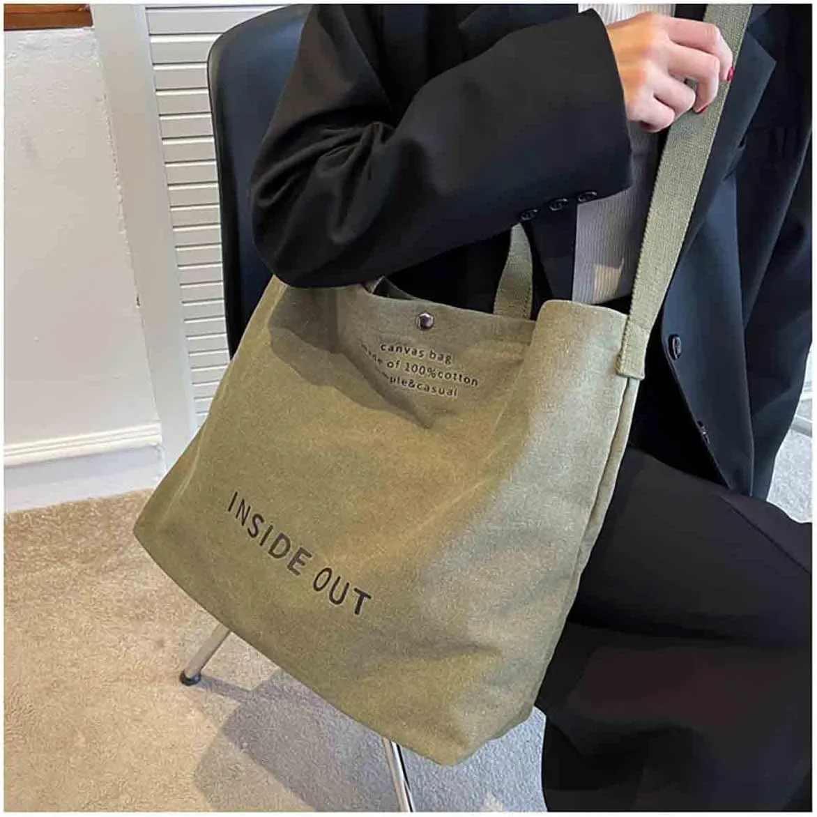 Sumleno Women Large Canvas Tote Handbags Casual Shoulder Work Bag Crossbody Top Handle Vintage Grunge Hobo Bag