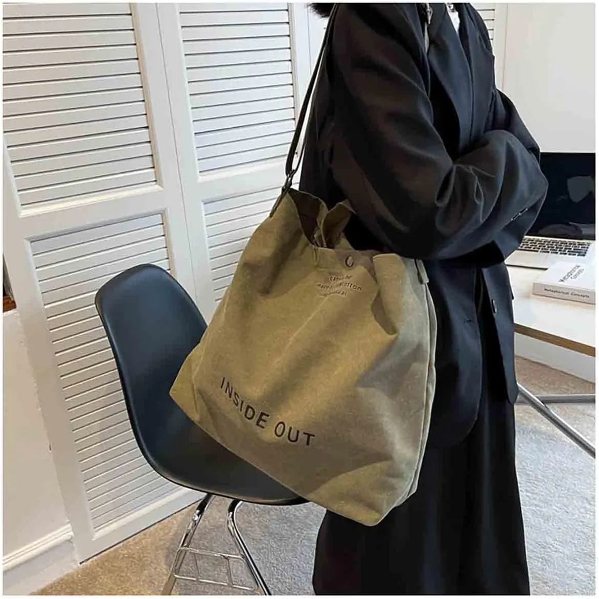 Sumleno Women Large Canvas Tote Handbags Casual Shoulder Work Bag Crossbody Top Handle Vintage Grunge Hobo Bag