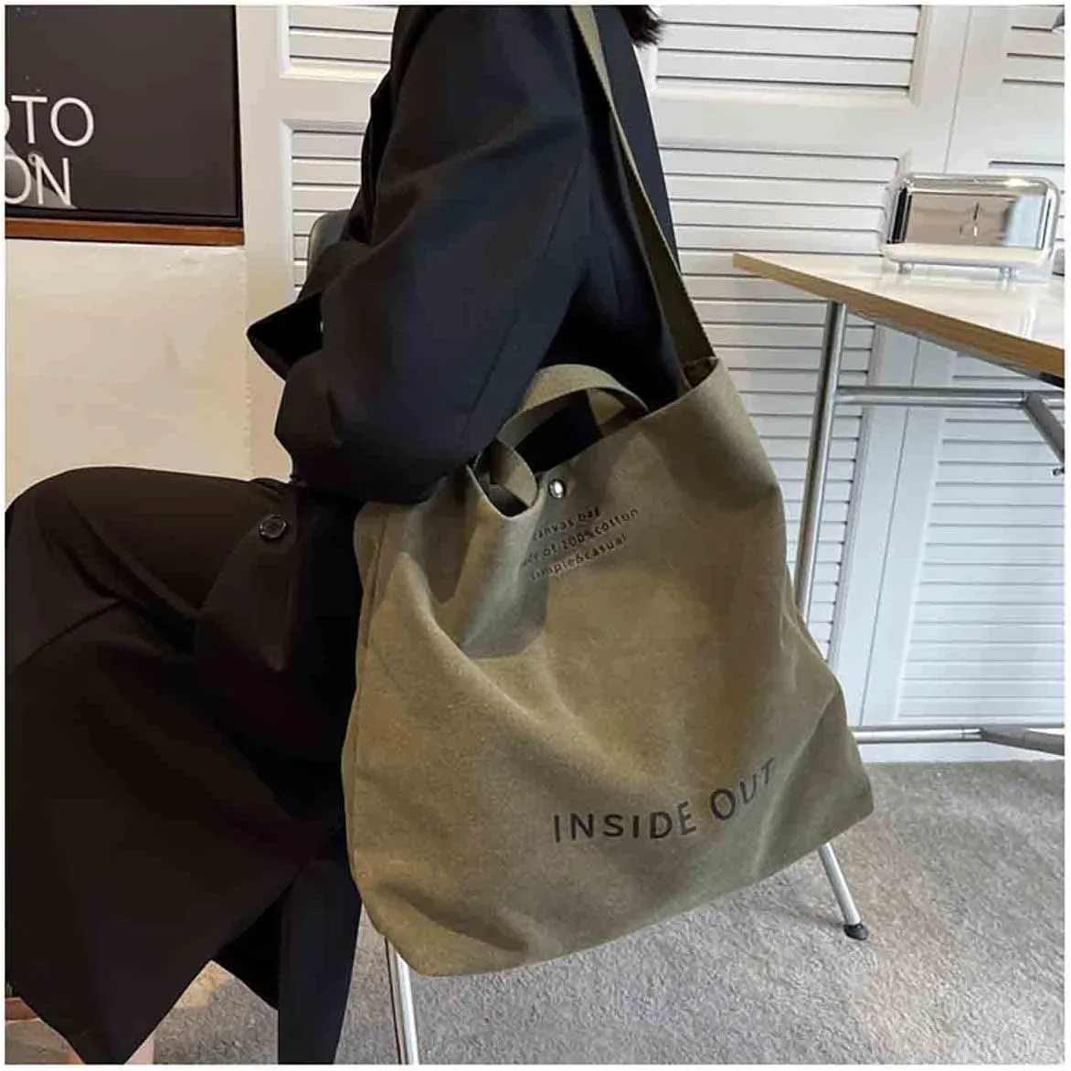 Sumleno Women Large Canvas Tote Handbags Casual Shoulder Work Bag Crossbody Top Handle Vintage Grunge Hobo Bag