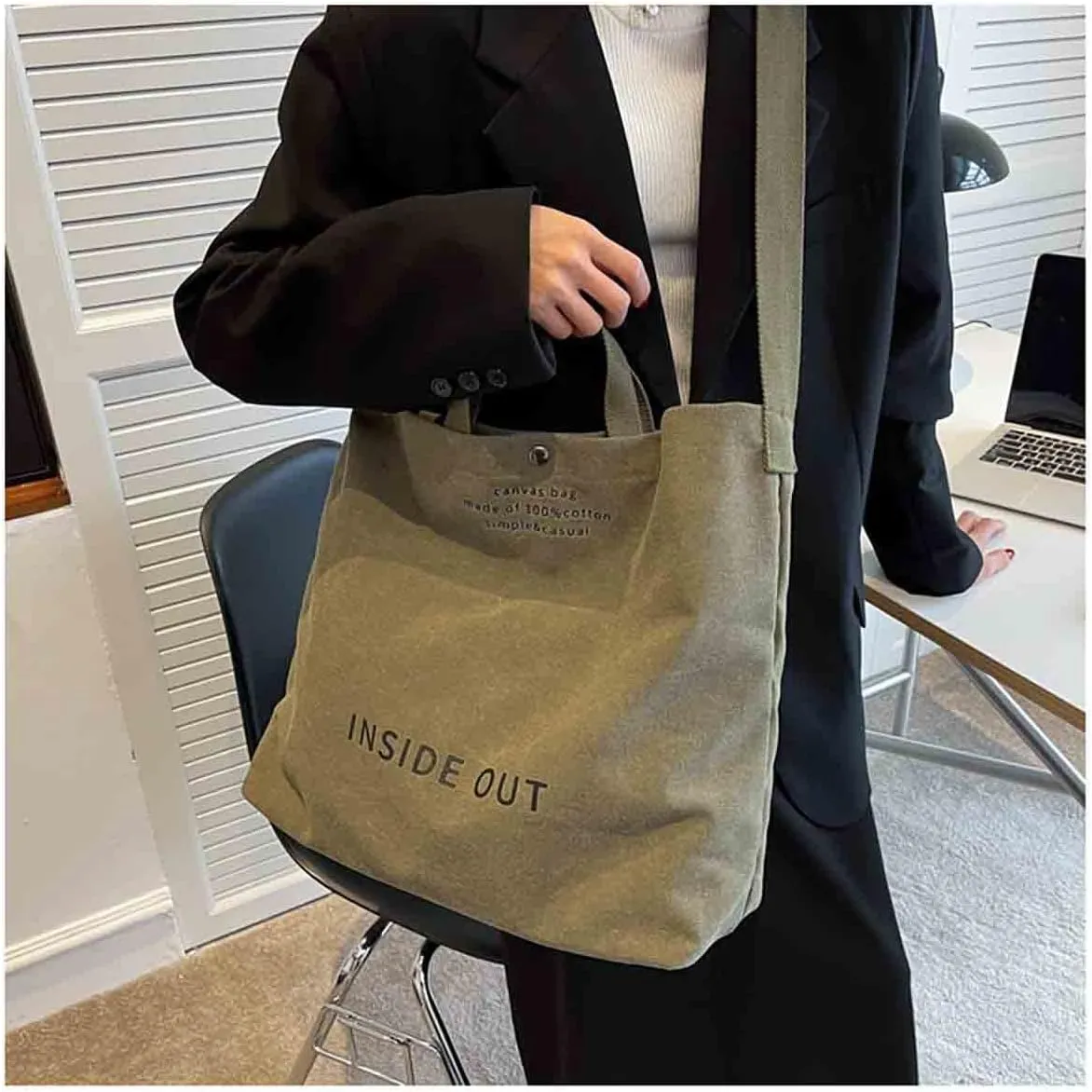 Sumleno Women Large Canvas Tote Handbags Casual Shoulder Work Bag Crossbody Top Handle Vintage Grunge Hobo Bag