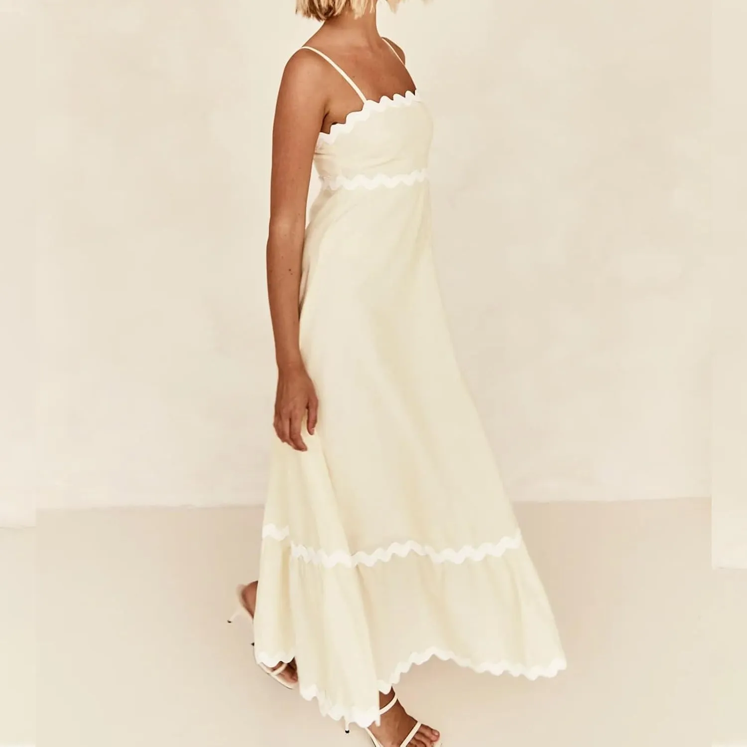 Summer Dresses for Women 2024 Spaghetti Strap Tiered Flowy Sundress Vacation Party Long Beach Dress