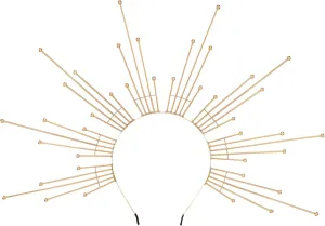 Sun Goddess Halo Crown - Renfaire Sunburst Spikes Headpiece for Women Renaissance Cosplay Costume