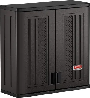 Suncast Commercial 4 Cubic Ft. Heavy-Duty Resin Wall Cabinet with Adjustable Metal-Reinforced Shelf, and Lockable Handles for Indoor and Outdoor Storage, Black, Made in the USA