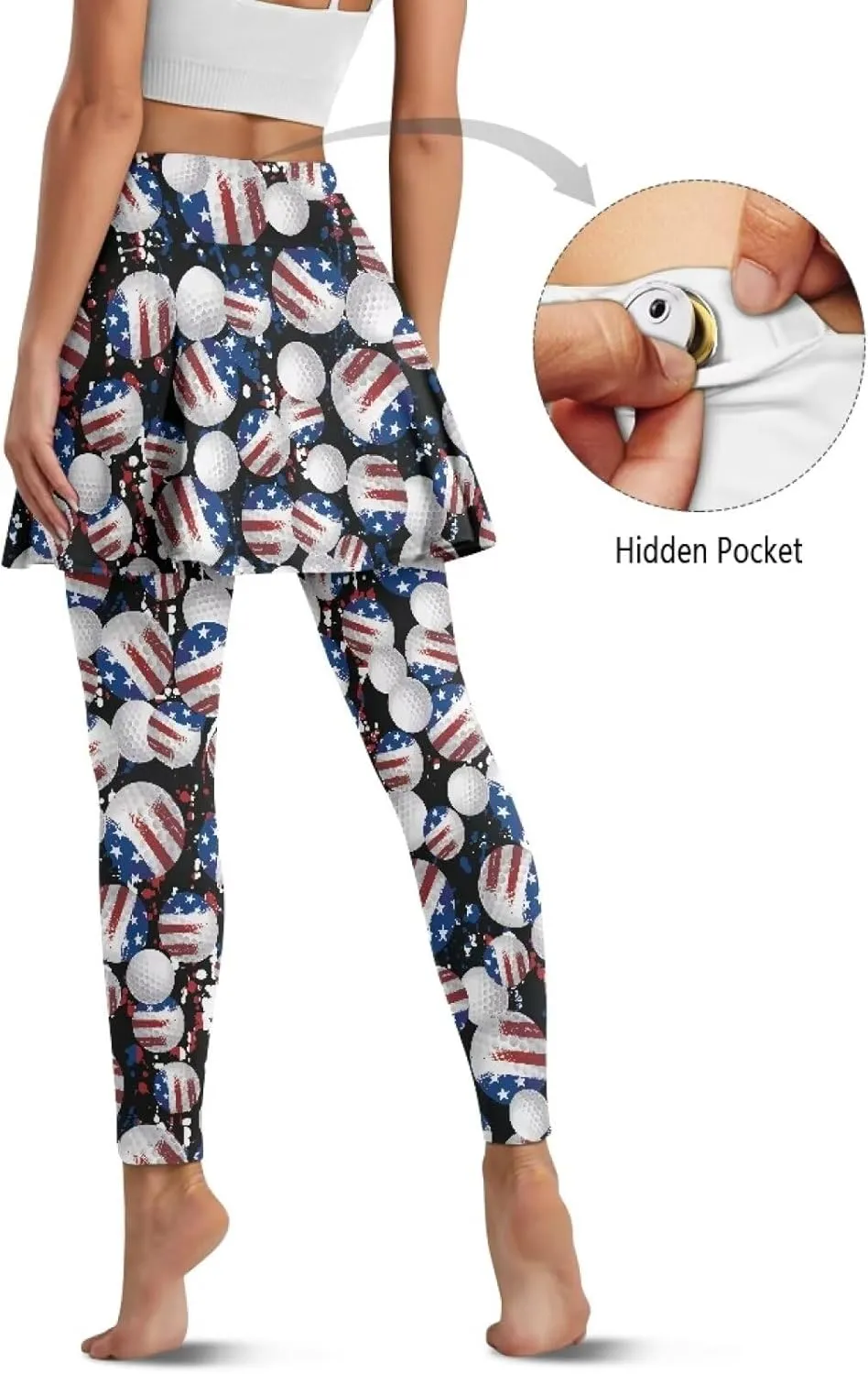 Suobstales Skirted Leggings for Women Lightweight Tennis Golf Skorts Capris Gym Yoga Legging with Skirts