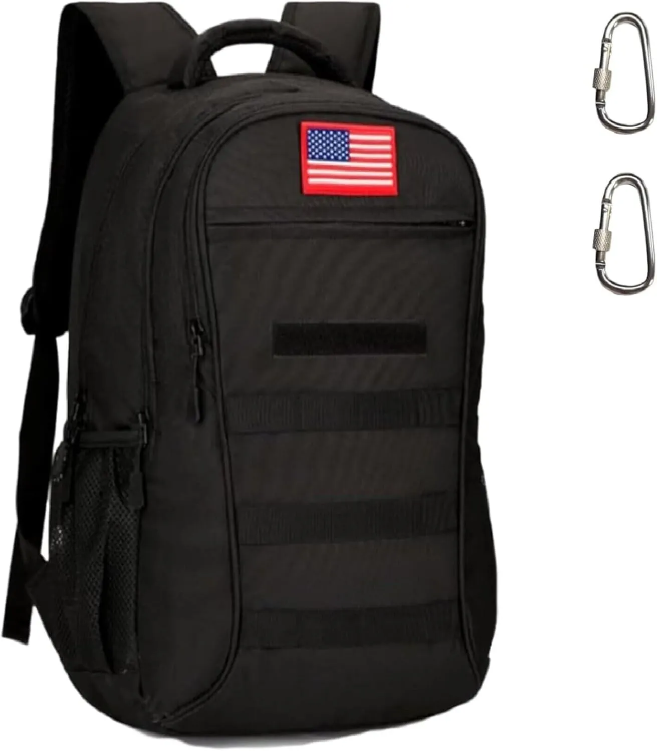 Tactical Backpack Molle Military Backpack,Camo Backpack Pack Bag Army Bookbag Daypack W/USB Port For Travel Trekking Camping Hunting (Black, 40L)