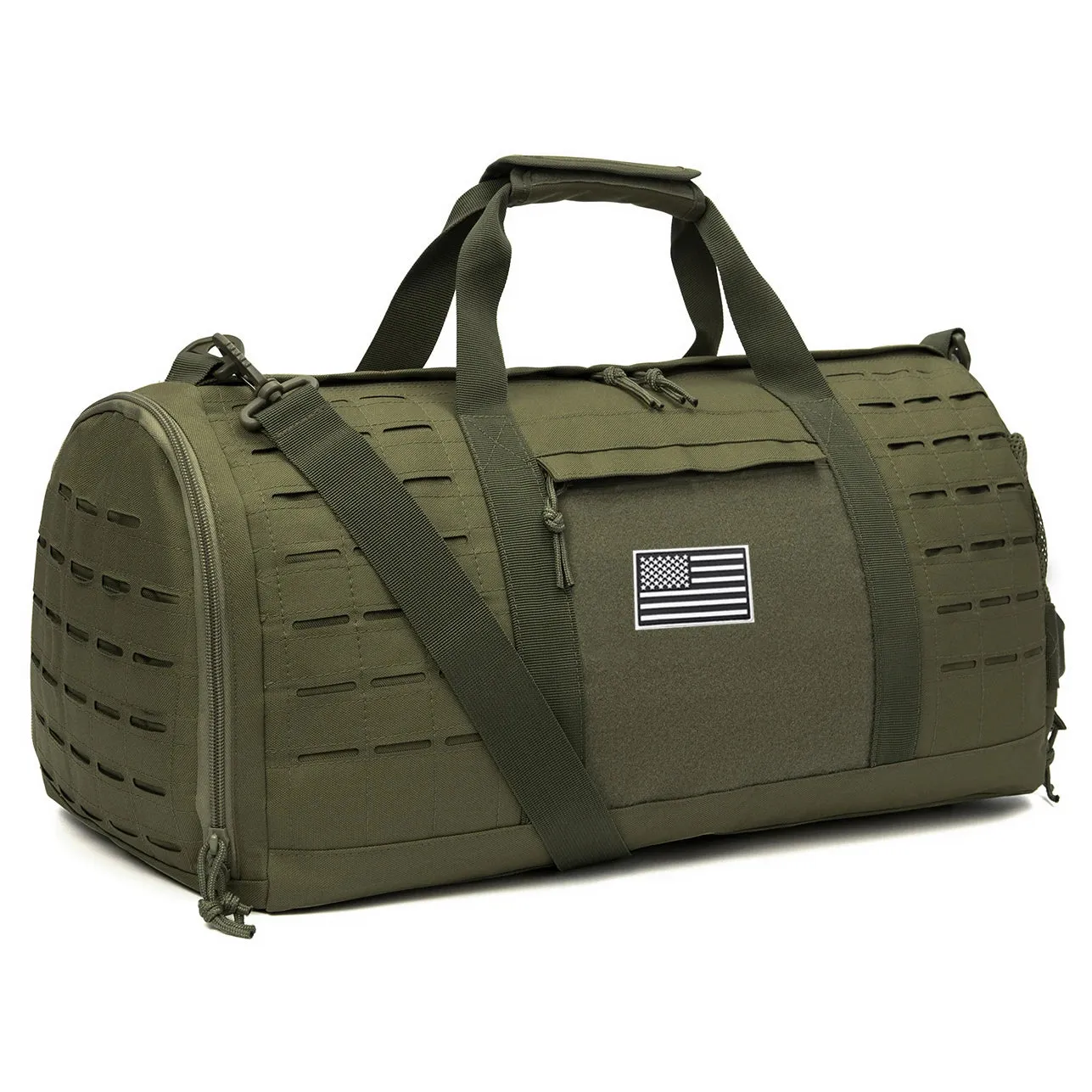 Tactical Military Duffle Bag – 40L Heavy-Duty Gym, Travel, and Outdoor Gear Bag with MOLLE System, Water-Resistant 900D Polyester, Multiple Carry Options, and Customizable Velcro Panel