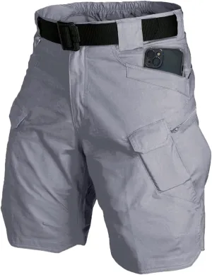 Tactical Shorts Men's Water-Resistant Outdoor Cargo Cotton Blend Hiking Fishing Short with NO Belt