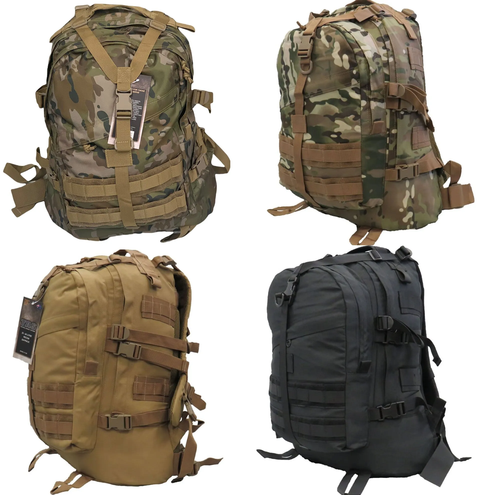 TAS 1198 Sahara 35L Hydro Daypack Black, Khaki, Multicam, AMCU