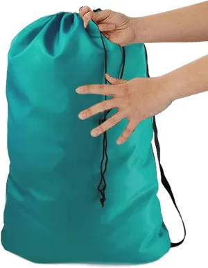 TEAL Heavy Duty Summer Camp Laundry Bag w/Shoulder Strap by Ultra Essentials, XL 24" X 36" Tear Resistant Utility Bags, Dorm Hamper, Camping Tent, Sports Ball, Clothes, Yarn Storage