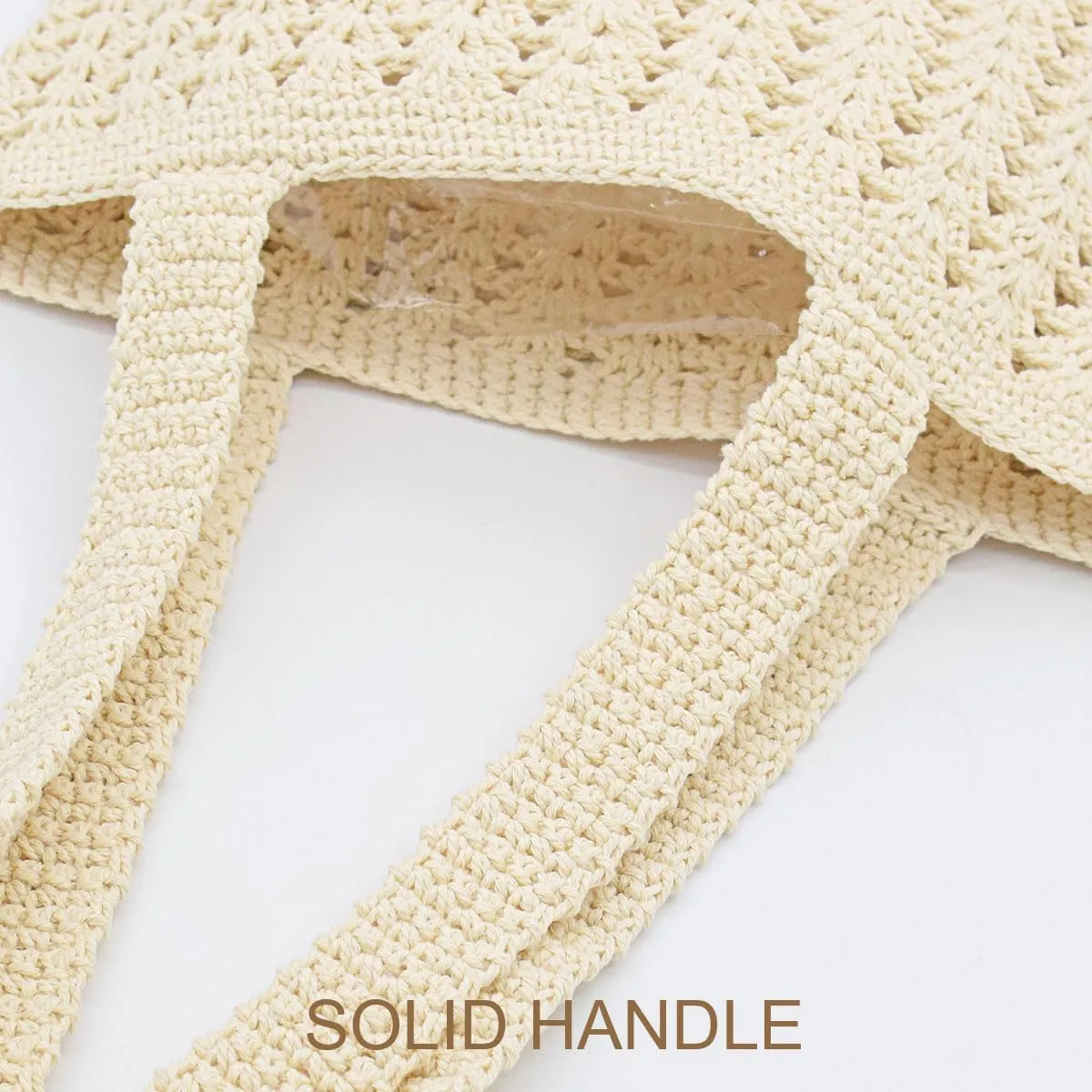 TeeYee Boho Crochet Summer Handbag Handmade Cotton Rope Knit Shoulder Bags for Women Bohemia Tote for Travel