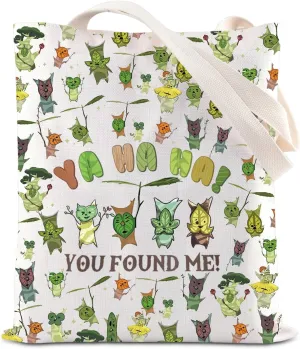 TGBJE Video Game Lover Gift Gamer Fans Tote Bag Korok Plant Shoulder Grocery Bag Korok Gift Tears Kingdom Cosplay Gifts(Found me tote)
