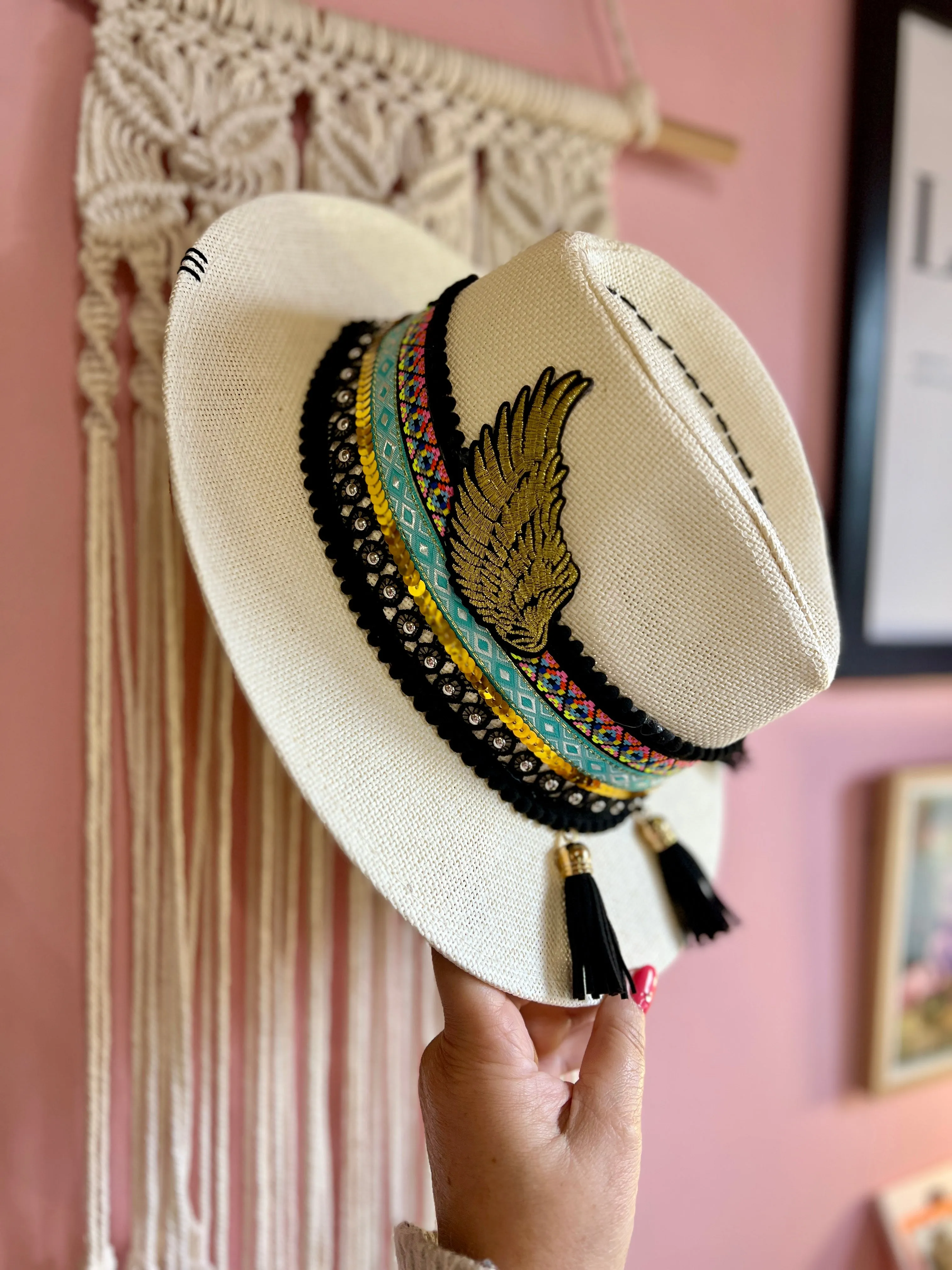 Theia Goddess Wing Panama Hat [Cream]