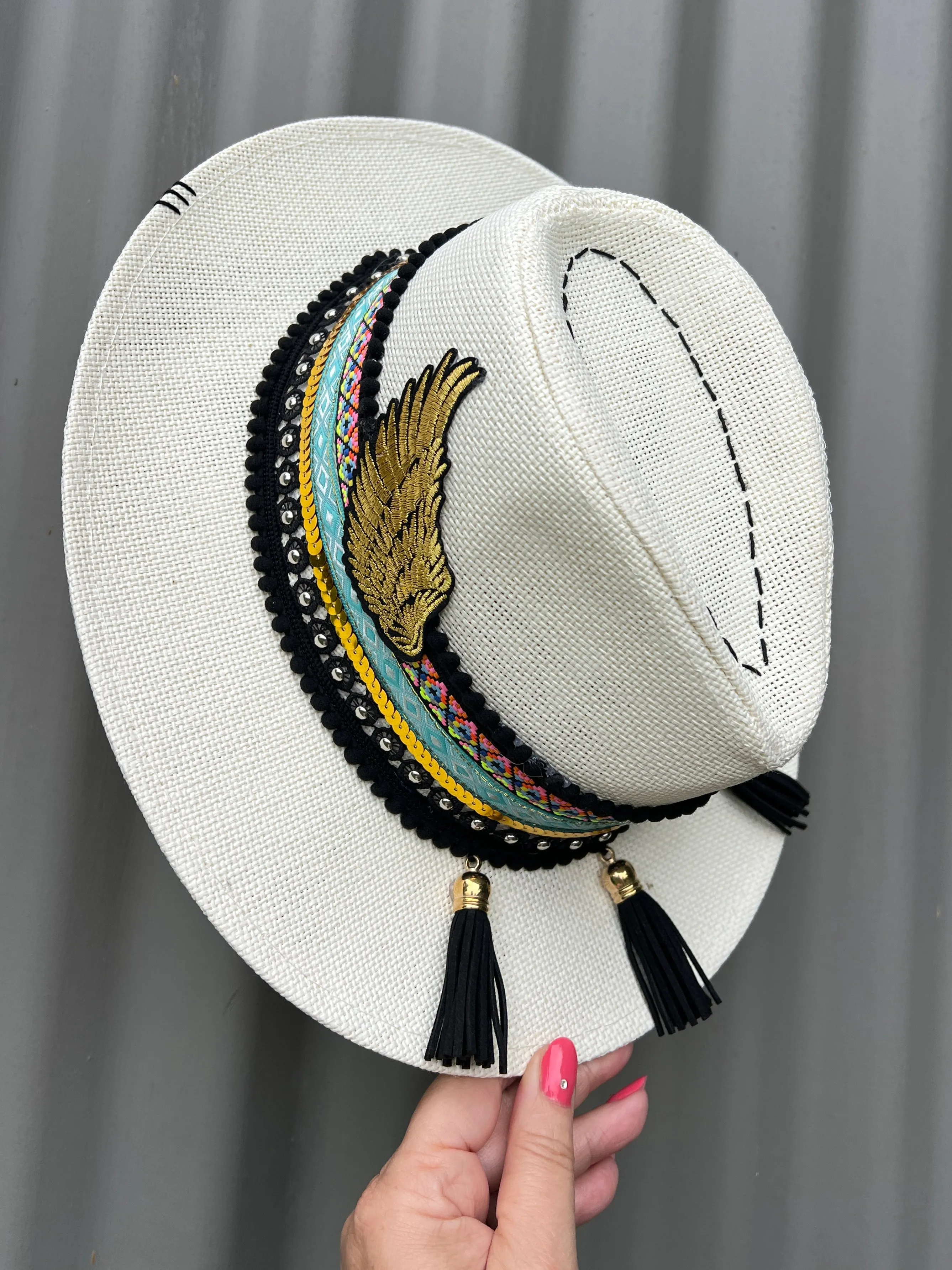 Theia Goddess Wing Panama Hat [Cream]