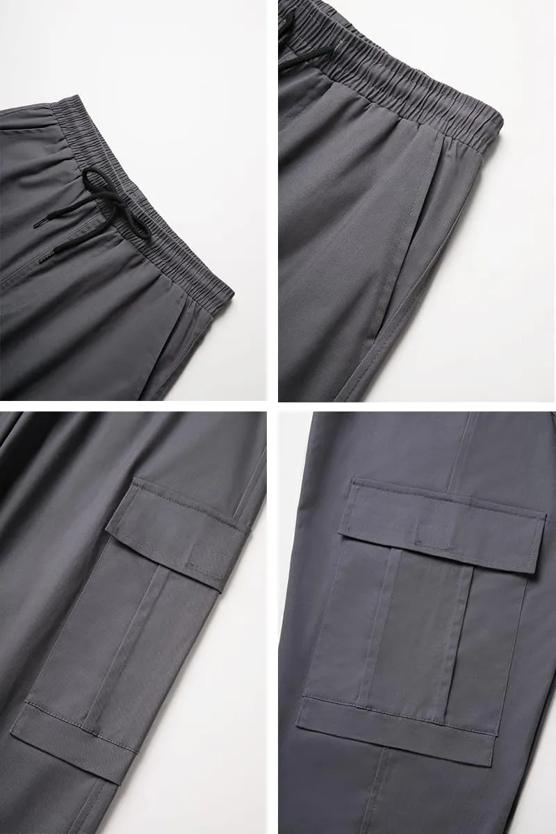 THWEI Mens Cargo Pants Casual Baggy Drawstring Loose Fit Hip Hop Pants with Pockets
