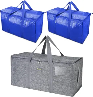 TICONN 2 Pack Extra Large Moving Bags and Oxford Storage Tote