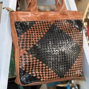 Toffee Mansuuj Handwoven Leather Tote
