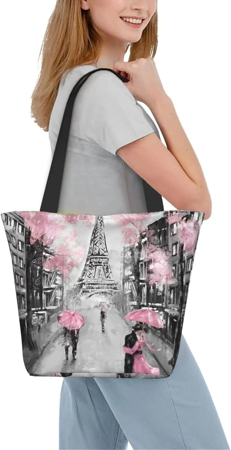 Tote Bag For Women Shoulder Bags Casual Shopping Cloth Reusable Handbags Heavy Duty For Beach Groceries Books Gym Work Travel