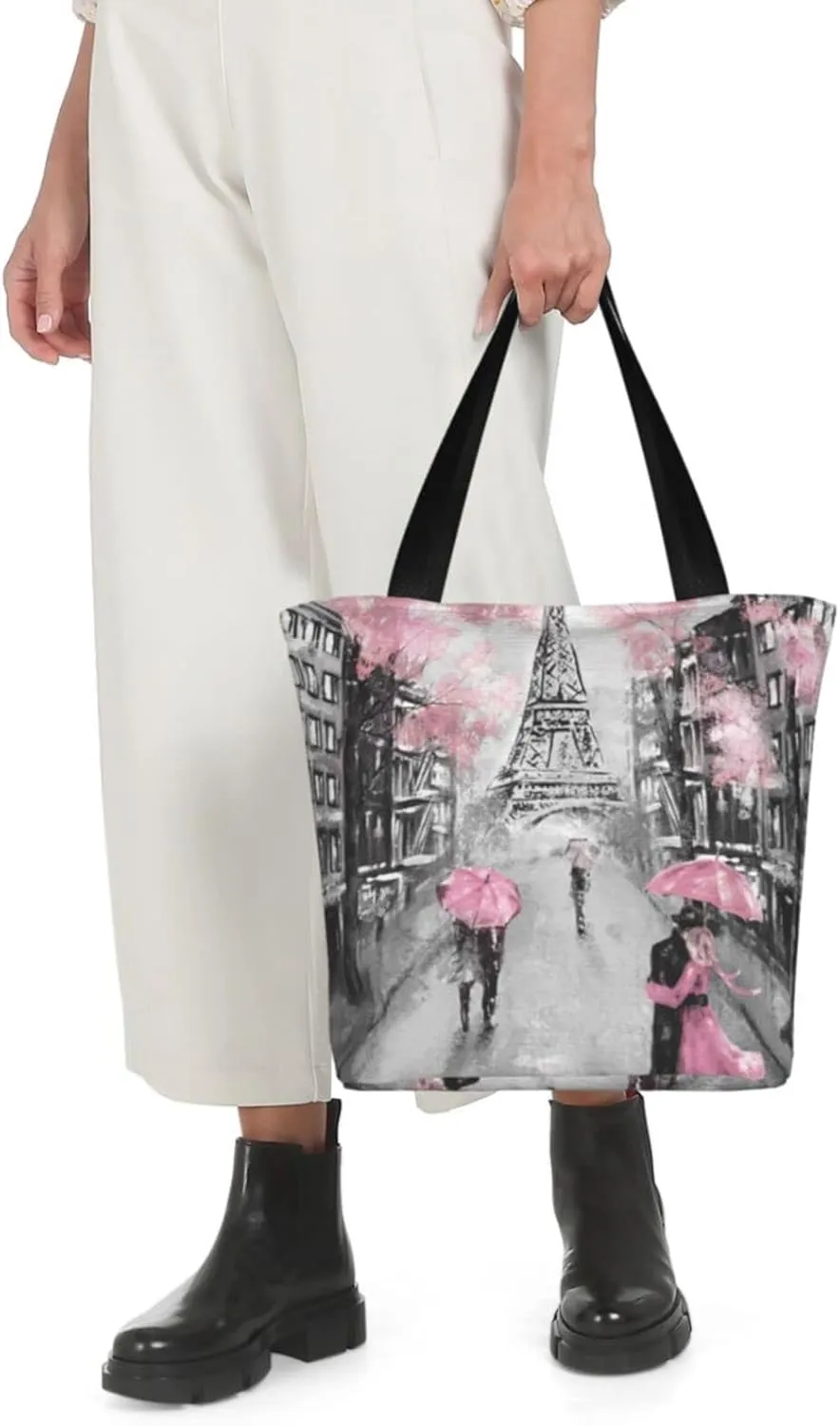 Tote Bag For Women Shoulder Bags Casual Shopping Cloth Reusable Handbags Heavy Duty For Beach Groceries Books Gym Work Travel